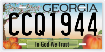 GA license plate CCQ1944