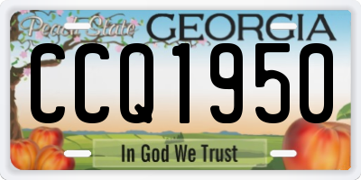 GA license plate CCQ1950