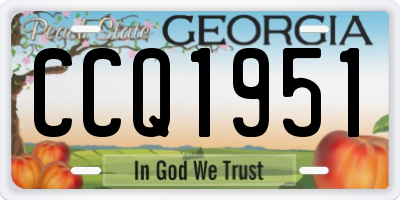 GA license plate CCQ1951
