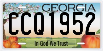 GA license plate CCQ1952