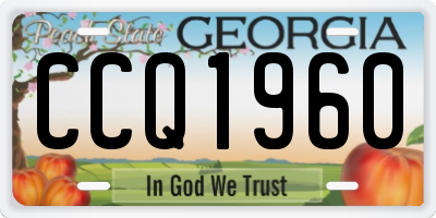 GA license plate CCQ1960