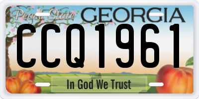 GA license plate CCQ1961