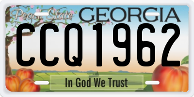 GA license plate CCQ1962