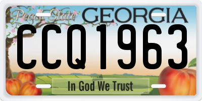 GA license plate CCQ1963