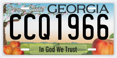 GA license plate CCQ1966