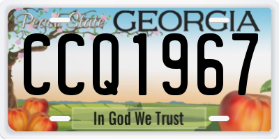 GA license plate CCQ1967