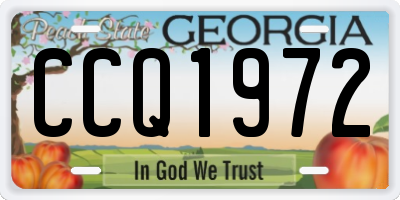 GA license plate CCQ1972