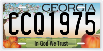 GA license plate CCQ1975