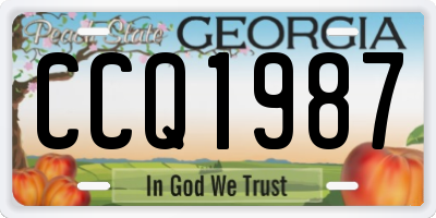 GA license plate CCQ1987
