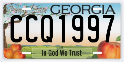 GA license plate CCQ1997