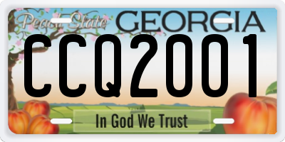 GA license plate CCQ2001