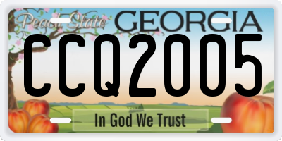 GA license plate CCQ2005