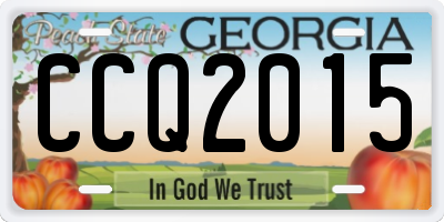 GA license plate CCQ2015