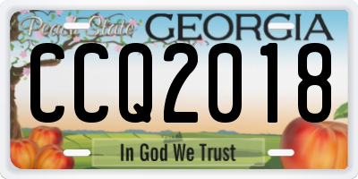 GA license plate CCQ2018