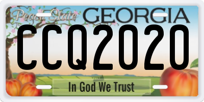 GA license plate CCQ2020