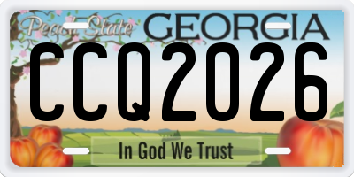 GA license plate CCQ2026
