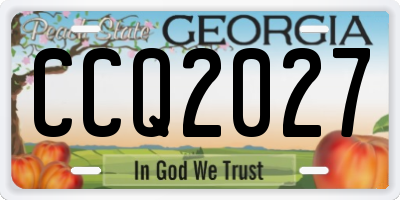GA license plate CCQ2027