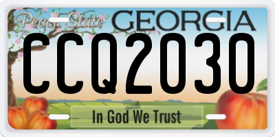 GA license plate CCQ2030