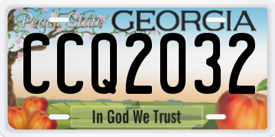 GA license plate CCQ2032