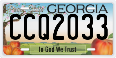 GA license plate CCQ2033