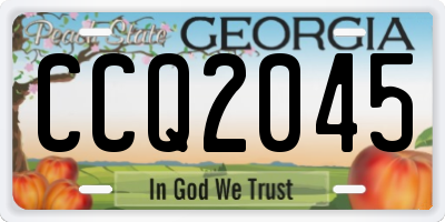 GA license plate CCQ2045