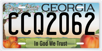 GA license plate CCQ2062