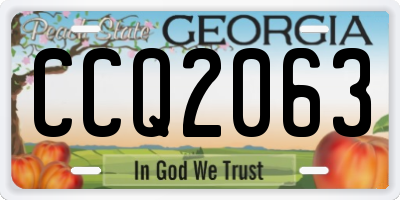 GA license plate CCQ2063