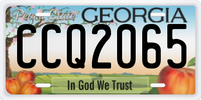 GA license plate CCQ2065