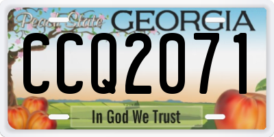 GA license plate CCQ2071