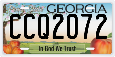 GA license plate CCQ2072