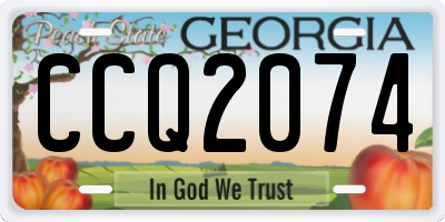 GA license plate CCQ2074