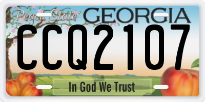 GA license plate CCQ2107