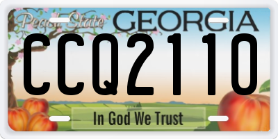 GA license plate CCQ2110