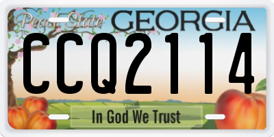GA license plate CCQ2114