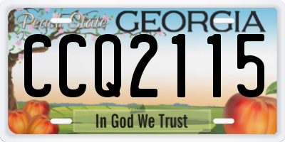 GA license plate CCQ2115
