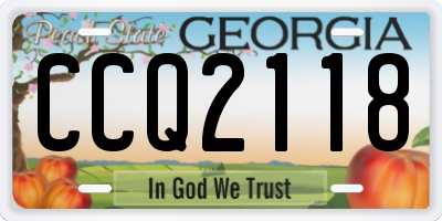 GA license plate CCQ2118