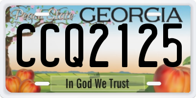 GA license plate CCQ2125