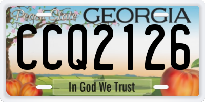 GA license plate CCQ2126