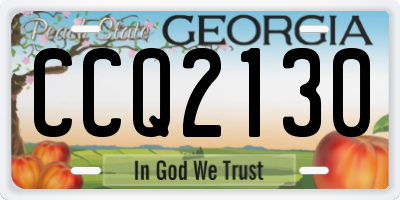 GA license plate CCQ2130