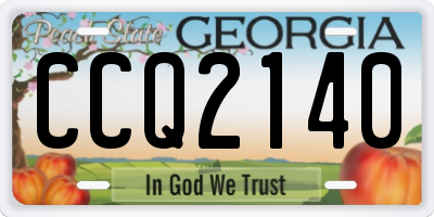 GA license plate CCQ2140