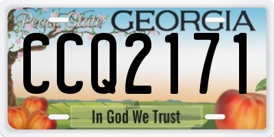 GA license plate CCQ2171