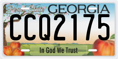 GA license plate CCQ2175