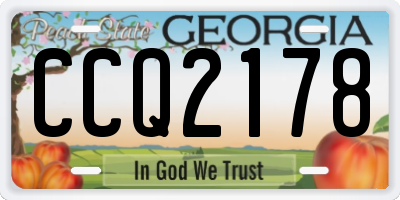 GA license plate CCQ2178