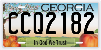 GA license plate CCQ2182