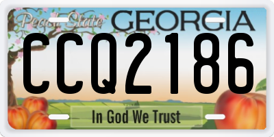 GA license plate CCQ2186