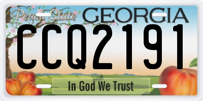 GA license plate CCQ2191