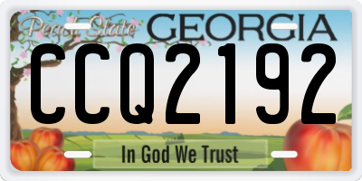 GA license plate CCQ2192