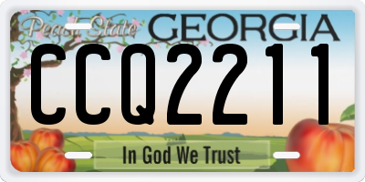 GA license plate CCQ2211