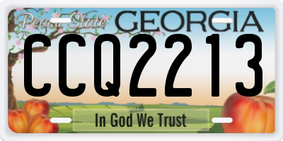 GA license plate CCQ2213