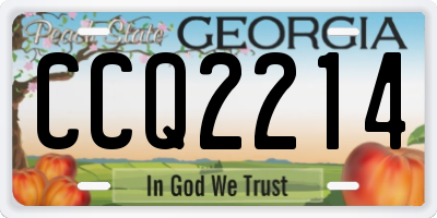 GA license plate CCQ2214